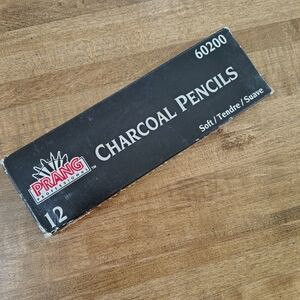 PRANG Paper Wrapped Charcoal Pencils, Soft Hardness, Black, Pack of 12 DIXON